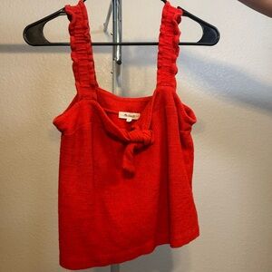Madewell red summer thank top, size small